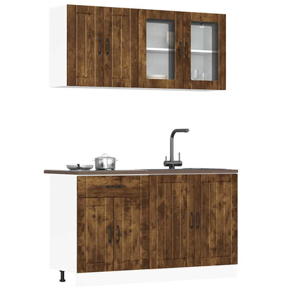 Set Mobili da Cucina 4 pz Lucca Rovere Fumo Legno Multistrato