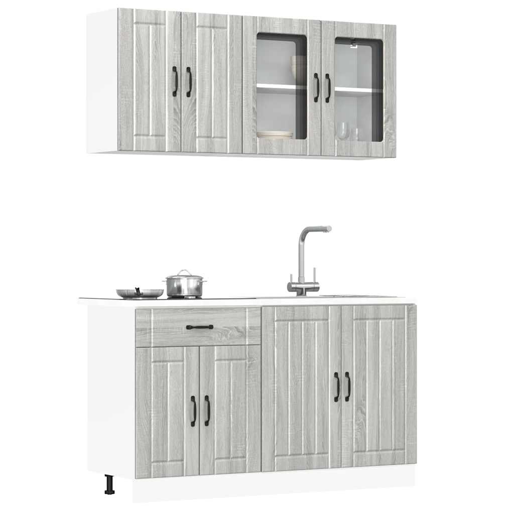 Set Mobili da Cucina 4 pz Lucca Grigio Sonoma in Truciolato