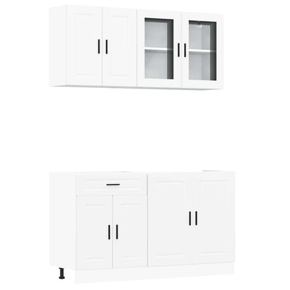 Set Mobili da Cucina 4 pz Porto Bianchi Legno Multistrato