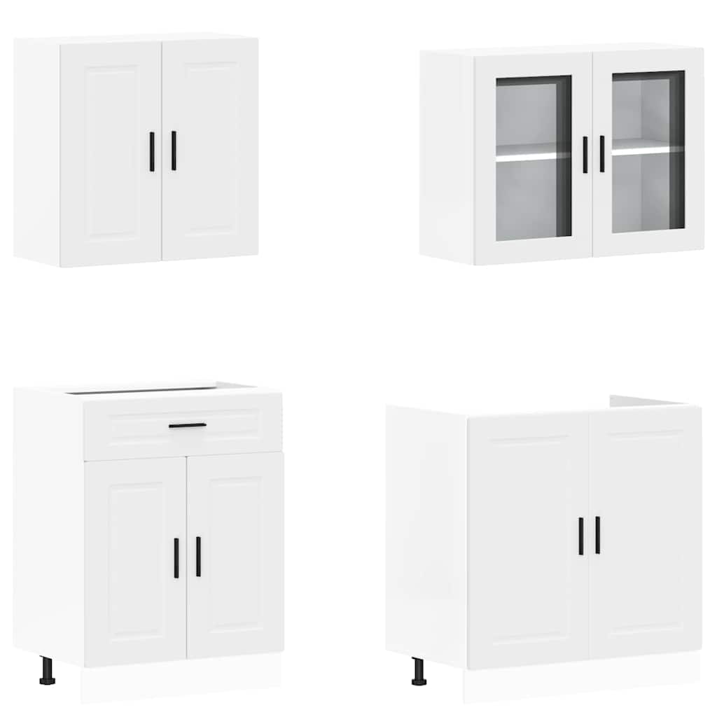 Set Mobili da Cucina 4 pz Porto Bianchi Legno Multistrato
