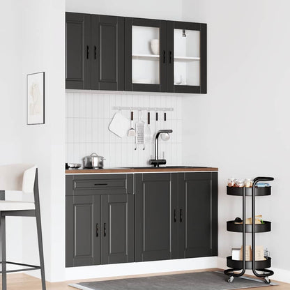 Set Mobili da Cucina 4 pz Porto Neri Legno Multistrato