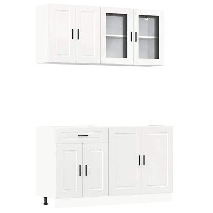 Set Mobili da Cucina 4 pz Porto Bianchi Lucido in Truciolato