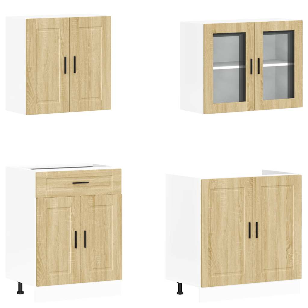 Set Mobili da Cucina 4 pz Porto Rovere Sonoma in Truciolato