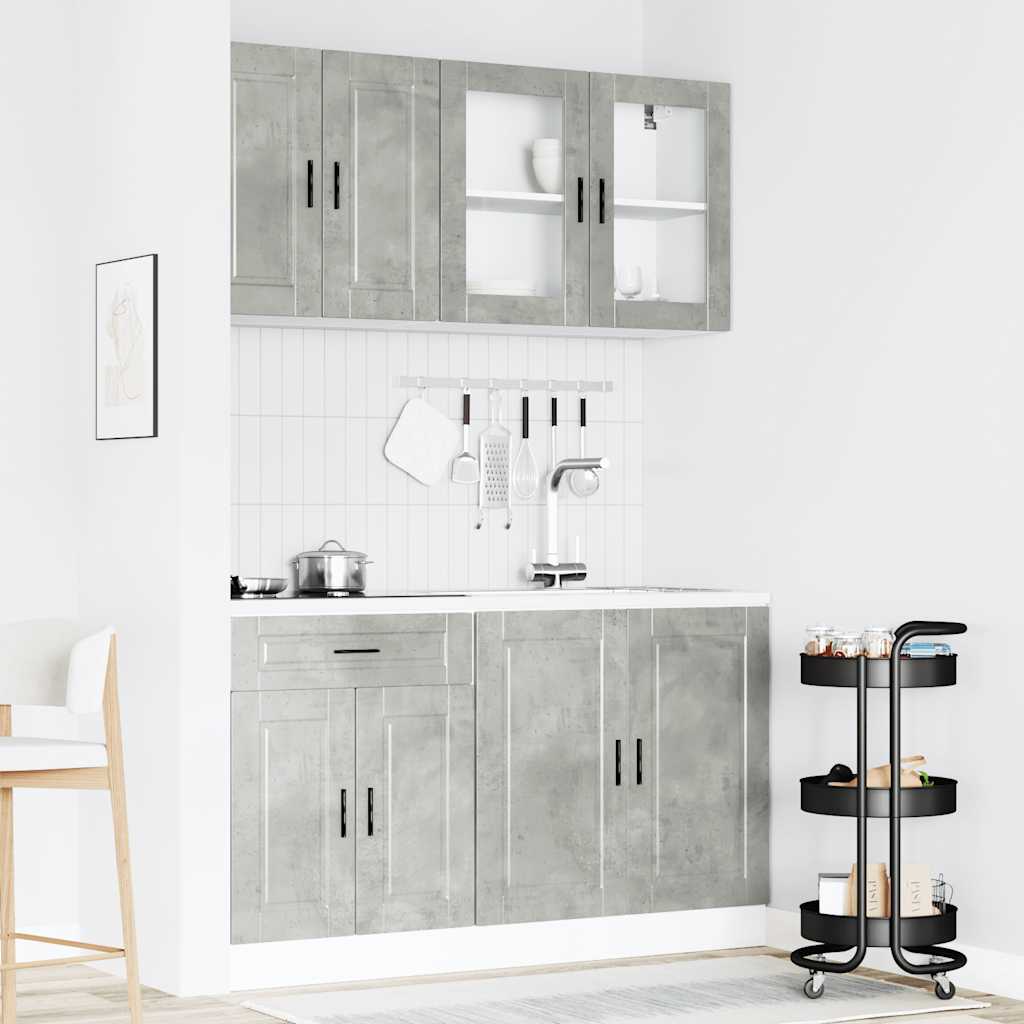 Set Mobili da Cucina 4 pz Porto Grigio Cemento in Truciolato