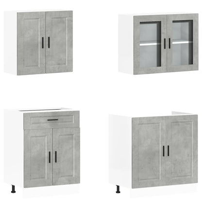 Set Mobili da Cucina 4 pz Porto Grigio Cemento in Truciolato