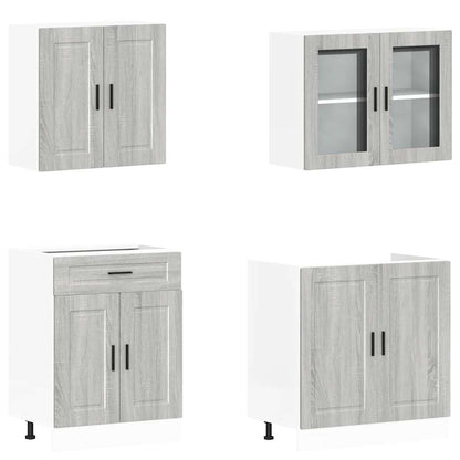 Set Mobili da Cucina 4 pz Porto Grigio Sonoma in Truciolato