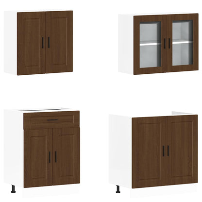 Set Mobili da Cucina 4 pz Porto Rovere Marrone in Truciolato