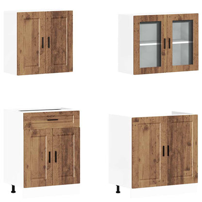 Set Mobili da Cucina 4 pz Porto Legno Vecchio in Truciolato