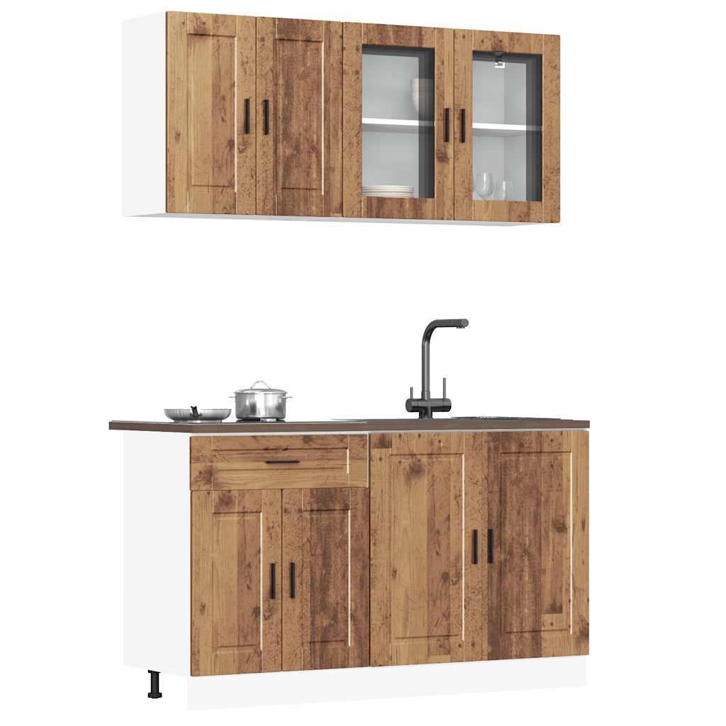 Set Mobili da Cucina 4 pz Porto Legno Vecchio in Truciolato