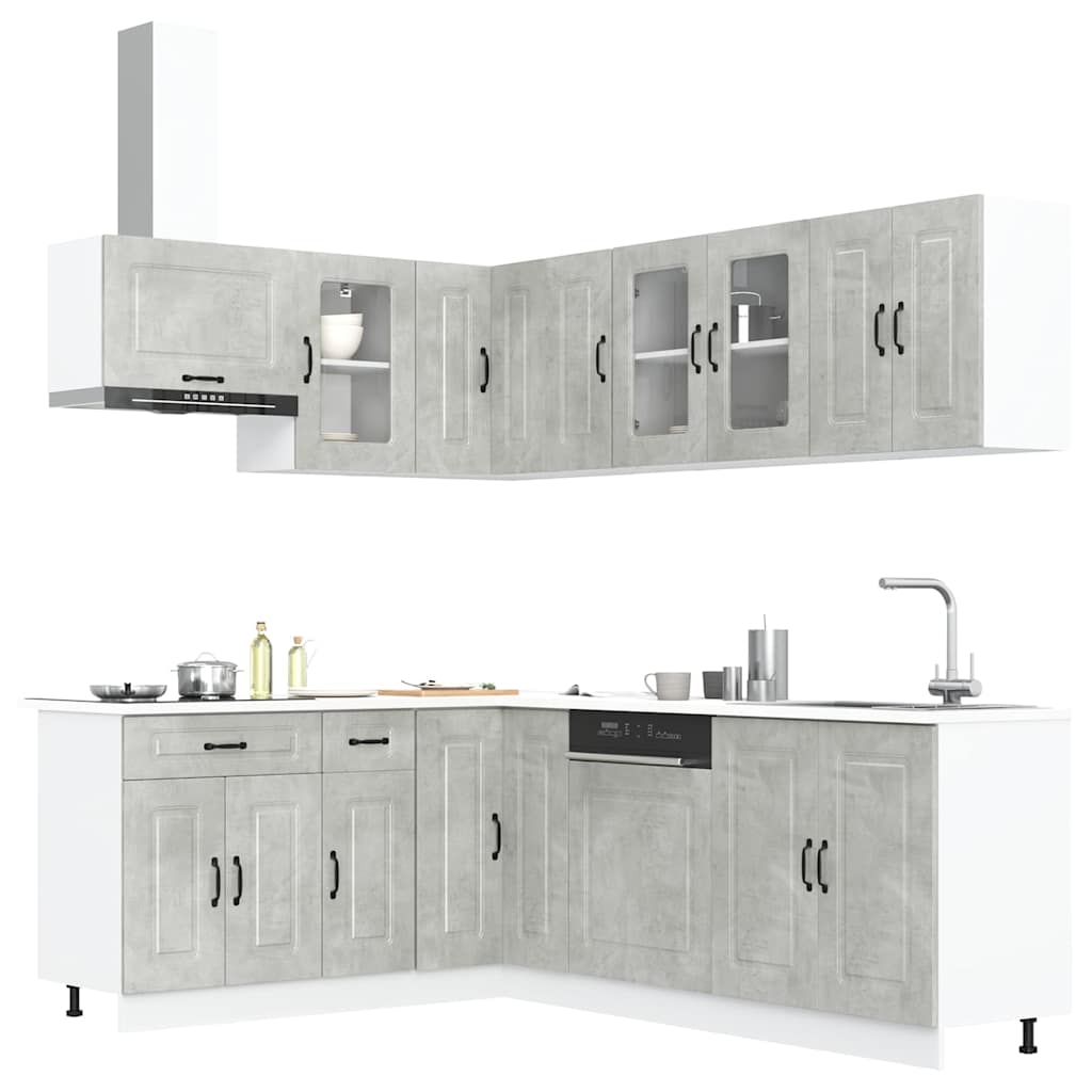 Set Mobili da Cucina 11 pz Kalmar Grigio Cemento in Truciolato