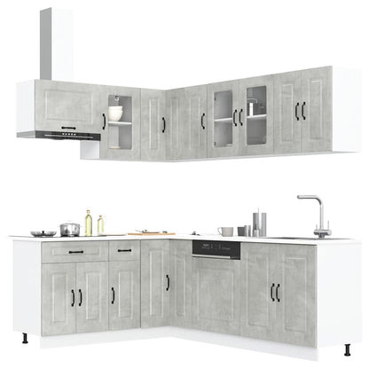 Set Mobili da Cucina 11 pz Kalmar Grigio Cemento in Truciolato