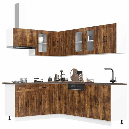 Set Mobili da Cucina 11 pz Kalmar Rovere Fumo Legno Multistrato