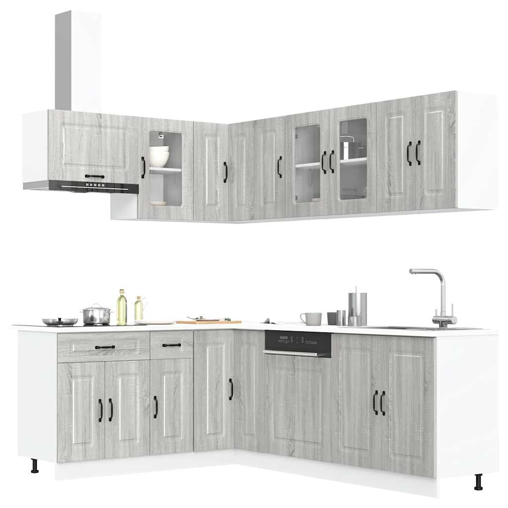 Set Mobili da Cucina 11 pz Kalmar Grigio Sonoma in Truciolato