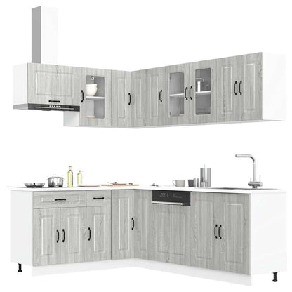 Set Mobili da Cucina 11 pz Kalmar Grigio Sonoma in Truciolato