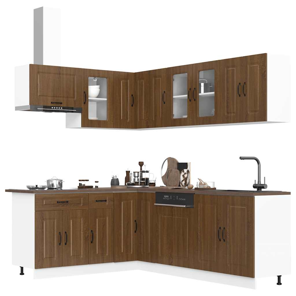 Set Mobili da Cucina 11 pz Kalmar Rovere Marrone in Truciolato
