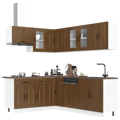 Set Mobili da Cucina 11 pz Kalmar Rovere Marrone in Truciolato