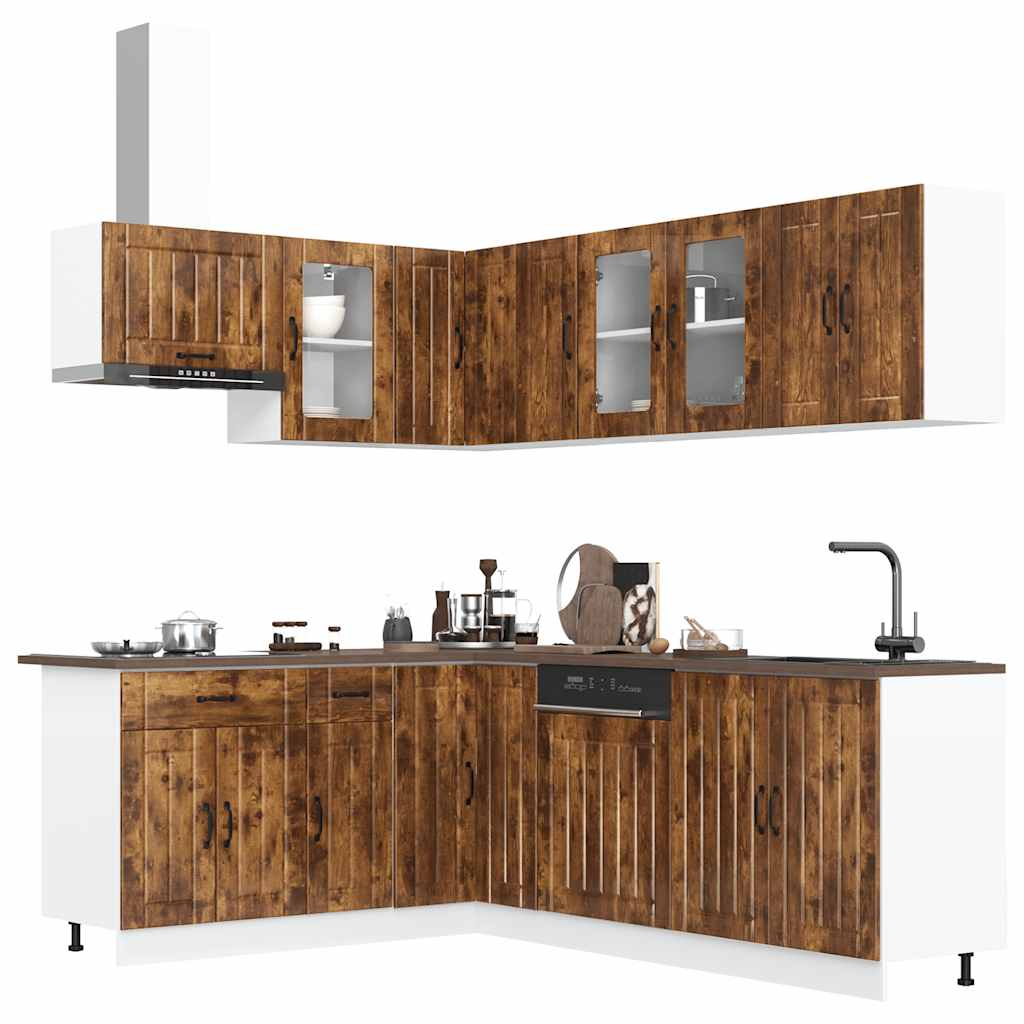 Set Mobili da Cucina 11 pz Lucca Rovere Fumo in Truciolato