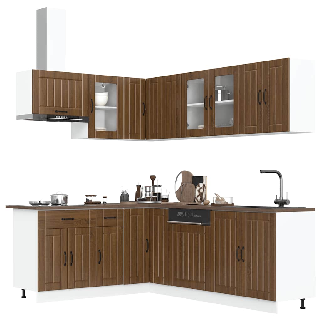 Set Mobili da Cucina 11 pz Lucca Rovere Marrone in Truciolato