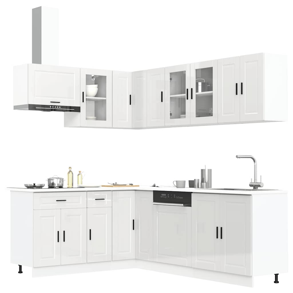 Set Mobili da Cucina 11 pz Porto Bianchi Lucido in Truciolato