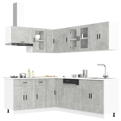 Set Mobili da Cucina 11 pz Porto Grigio Cemento in Truciolato