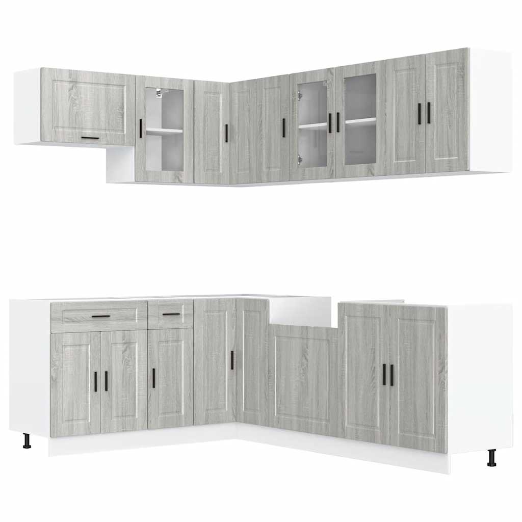 Set Mobili da Cucina 11 pz Porto Grigio Sonoma in Truciolato