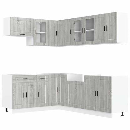 Set Mobili da Cucina 11 pz Porto Grigio Sonoma in Truciolato