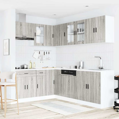 Set Mobili da Cucina 11 pz Porto Grigio Sonoma in Truciolato
