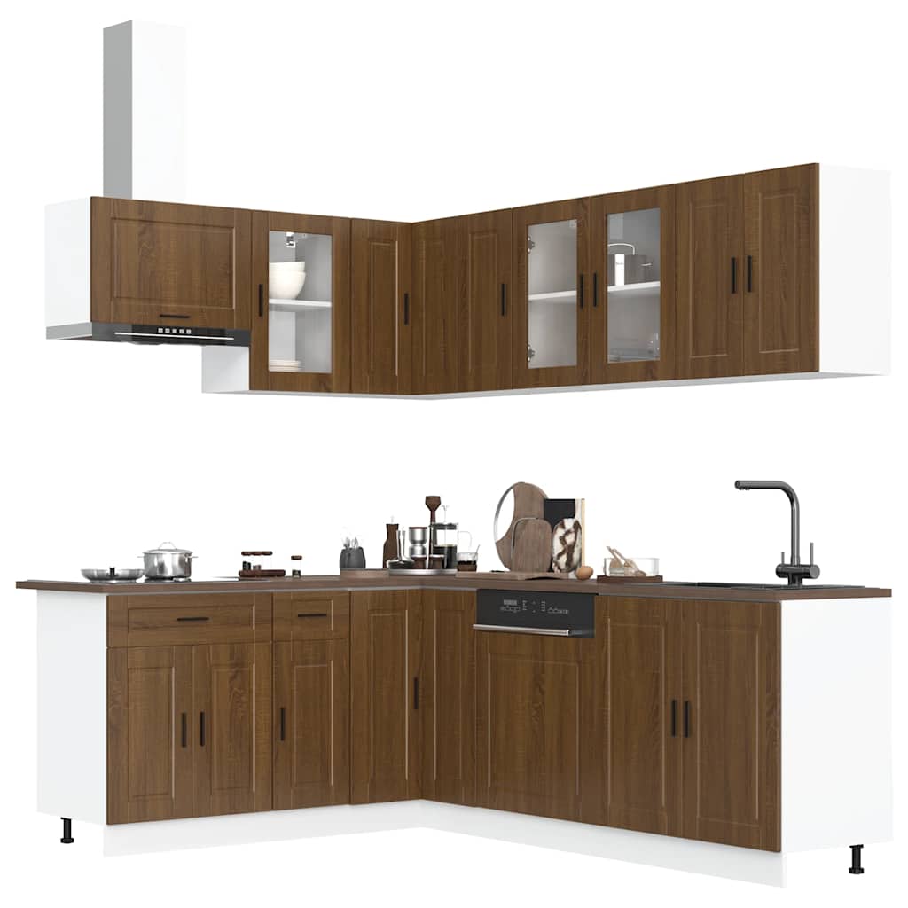 Set Mobili da Cucina 11 pz Porto Rovere Marrone in Truciolato