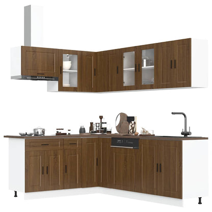 Set Mobili da Cucina 11 pz Porto Rovere Marrone in Truciolato