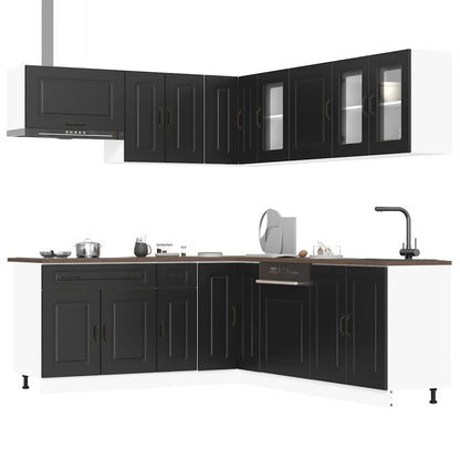 Set Mobili da Cucina 11 pz Kalmar Neri Legno Multistrato