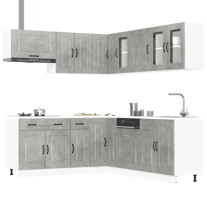 Set Mobili da Cucina 11 pz Kalmar Grigio Cemento in Truciolato