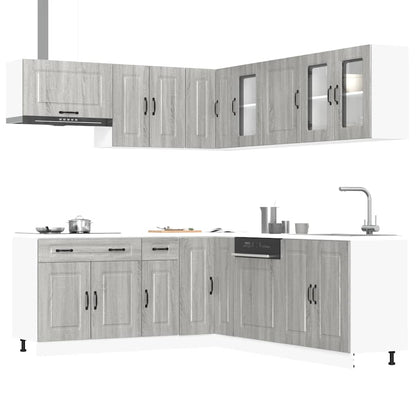 Set Mobili da Cucina 11 pz Kalmar Grigio Sonoma in Truciolato