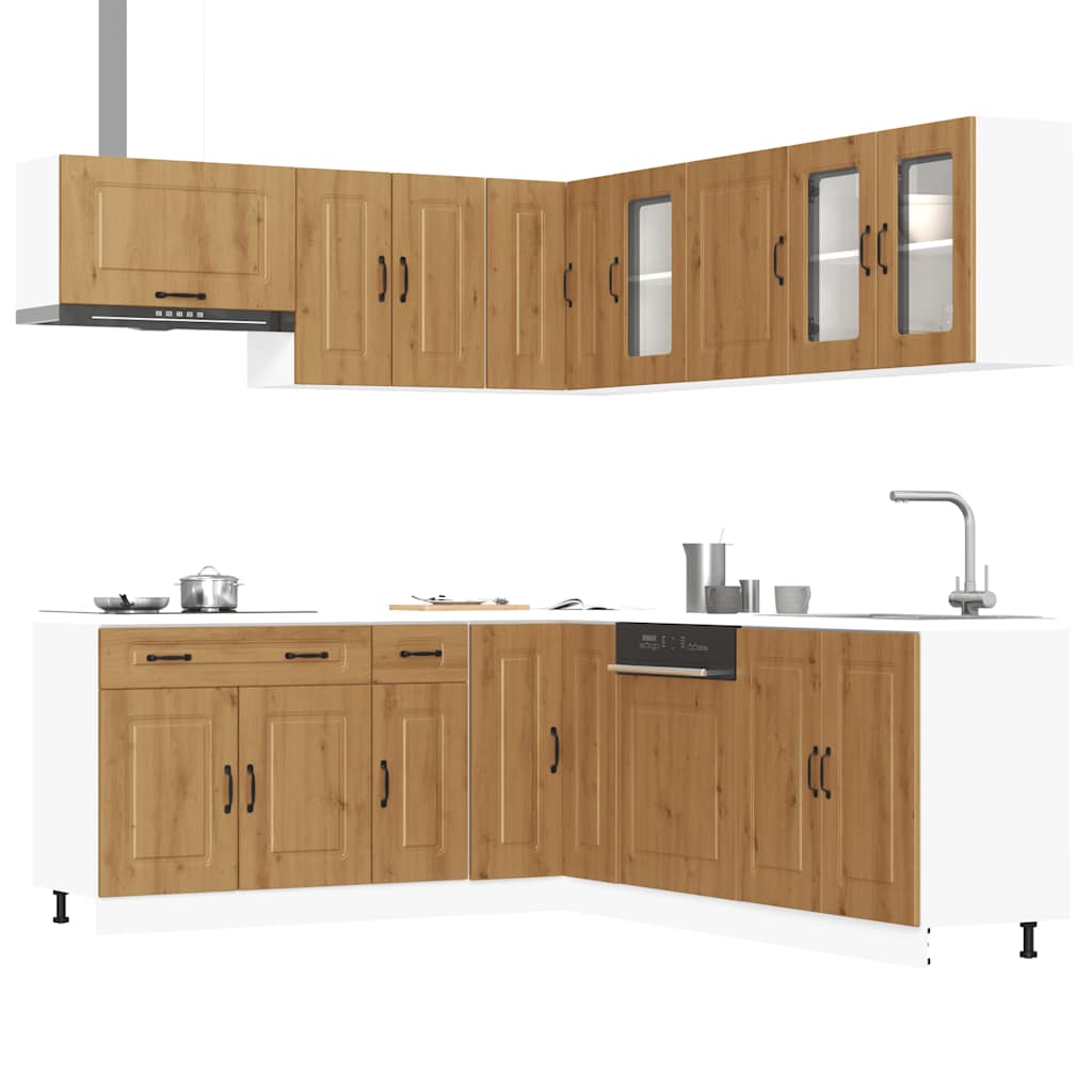 Set Mobili da Cucina 11 pz Kalmar Rovere Artigianale Truciolato