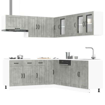 Set Mobili da Cucina 11 pz Lucca Grigio Cemento in Truciolato