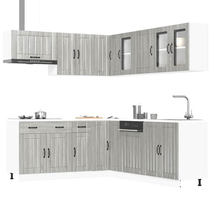 Set Mobili da Cucina 11 pz Lucca Grigio Sonoma in Truciolato