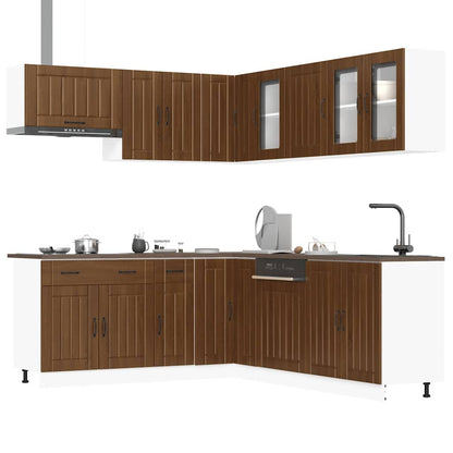 Set Mobili da Cucina 11 pz Lucca Rovere Marrone in Truciolato