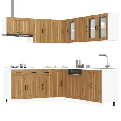 Set Mobili da Cucina 11 pz Lucca Rovere Artigianale Truciolato