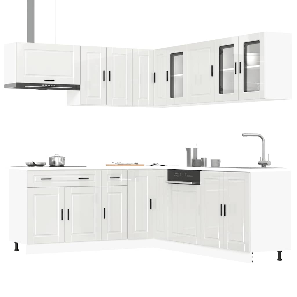 Set Mobili da Cucina 11 pz Porto Bianchi Lucido in Truciolato