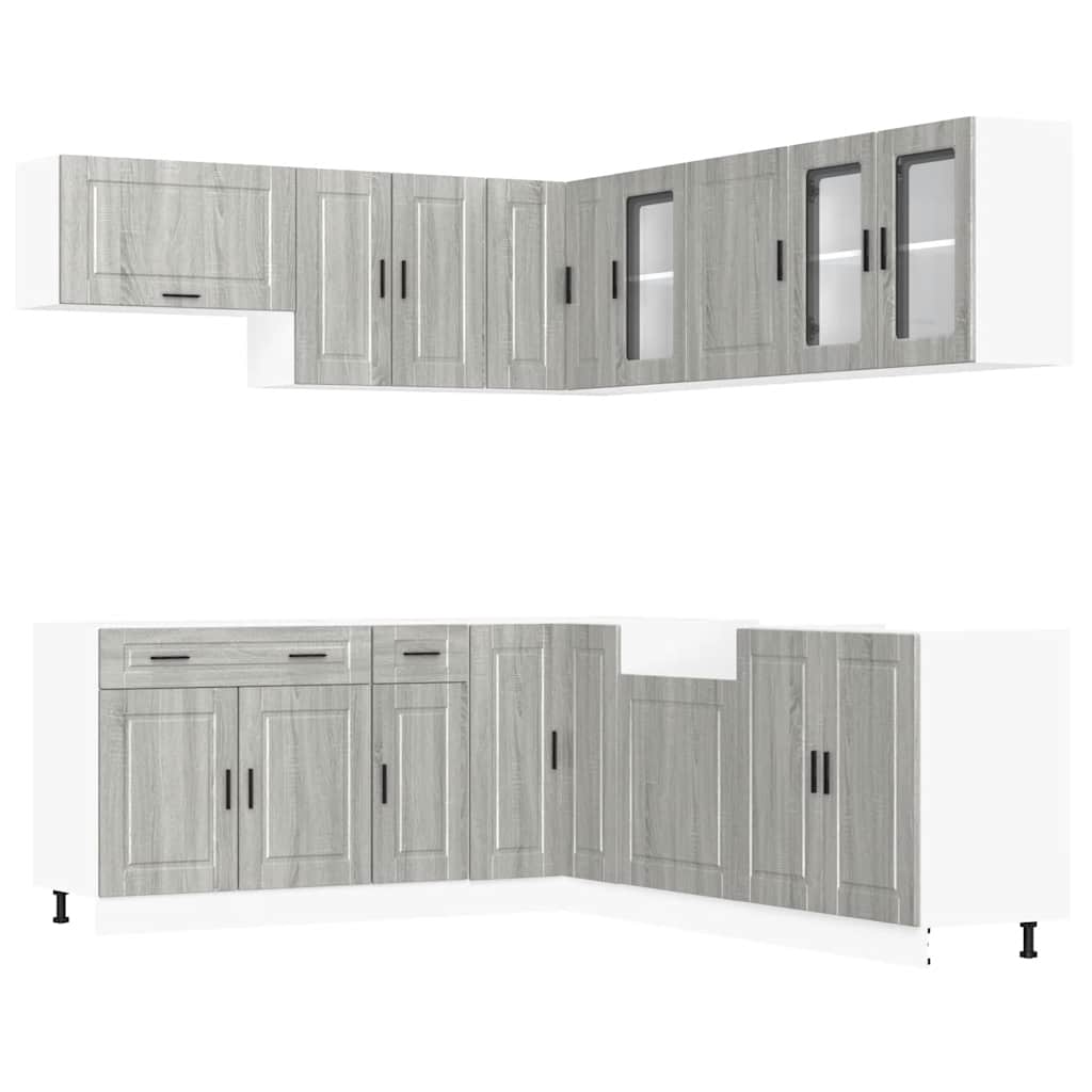Set Mobili da Cucina 11 pz Porto Grigio Sonoma in Truciolato