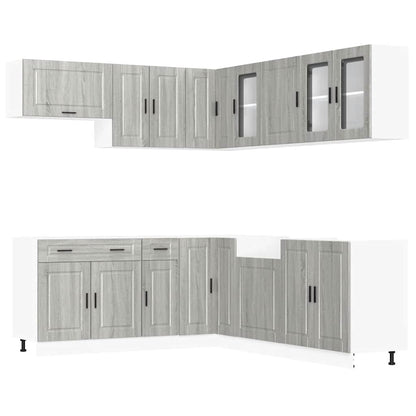 Set Mobili da Cucina 11 pz Porto Grigio Sonoma in Truciolato