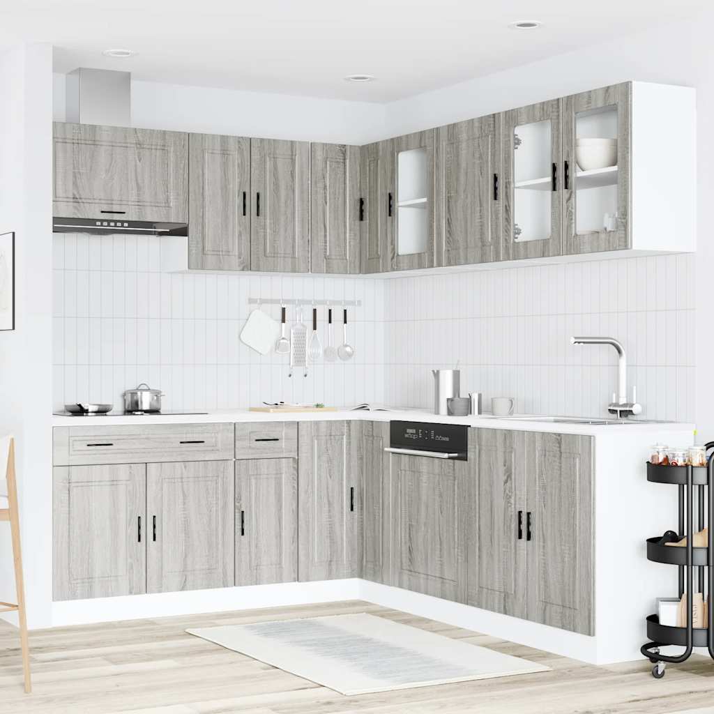 Set Mobili da Cucina 11 pz Porto Grigio Sonoma in Truciolato