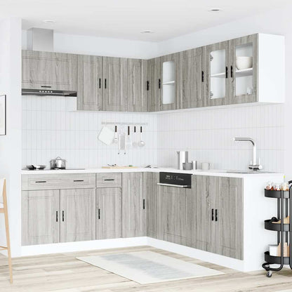 Set Mobili da Cucina 11 pz Porto Grigio Sonoma in Truciolato