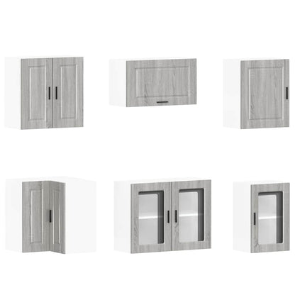 Set Mobili da Cucina 11 pz Porto Grigio Sonoma in Truciolato