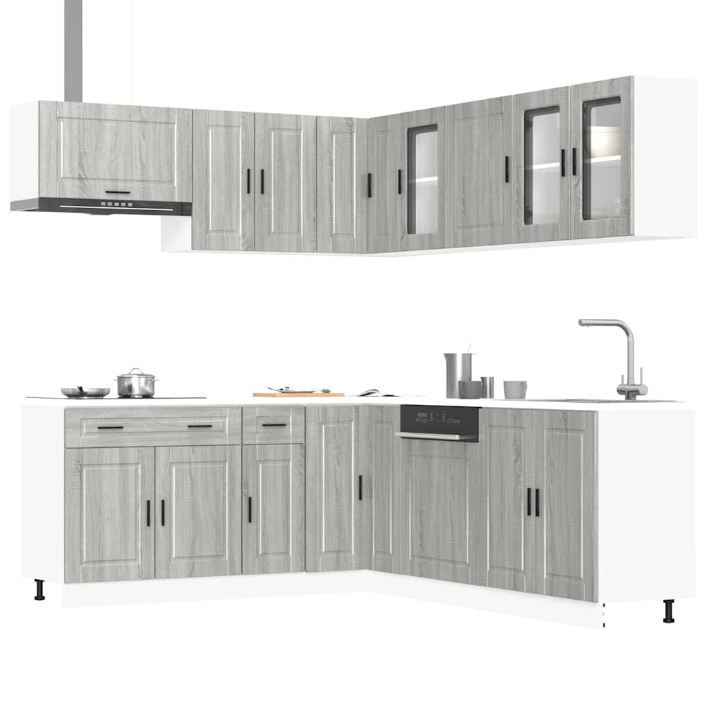 Set Mobili da Cucina 11 pz Porto Grigio Sonoma in Truciolato