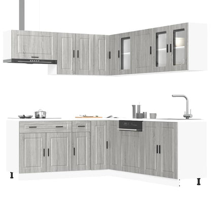 Set Mobili da Cucina 11 pz Porto Grigio Sonoma in Truciolato