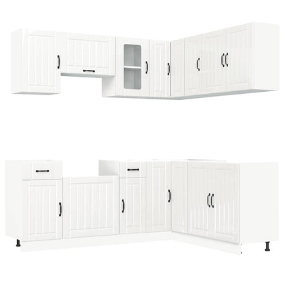 Set Mobili da Cucina 11 pz Kalmar Bianchi Lucido in Truciolato