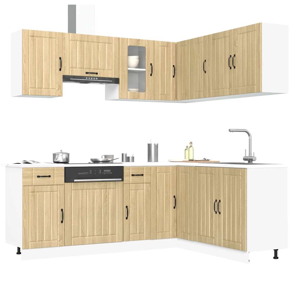 Set Mobili da Cucina 11 pz Kalmar Rovere Sonoma in Truciolato