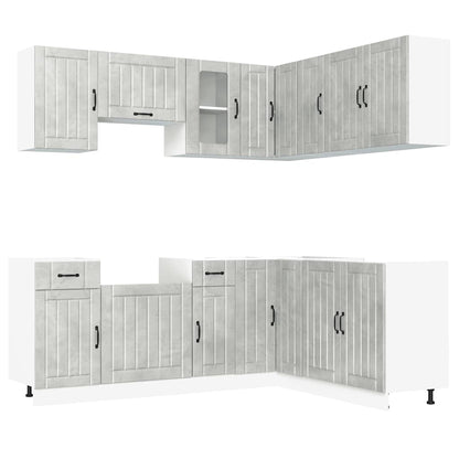 Set Mobili da Cucina 11 pz Kalmar Grigio Cemento in Truciolato