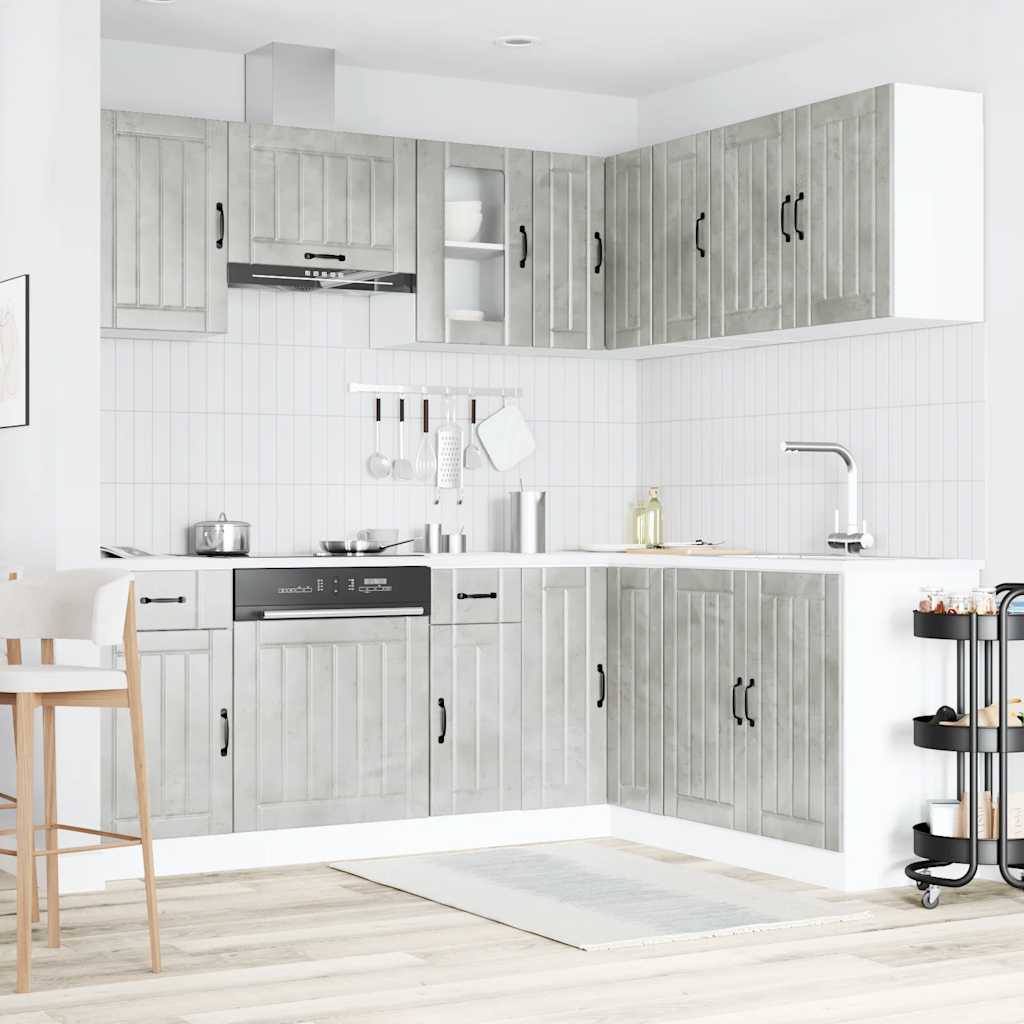 Set Mobili da Cucina 11 pz Kalmar Grigio Cemento in Truciolato
