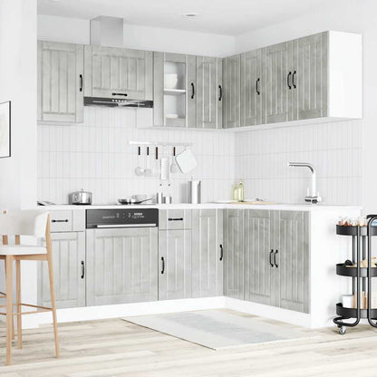 Set Mobili da Cucina 11 pz Kalmar Grigio Cemento in Truciolato